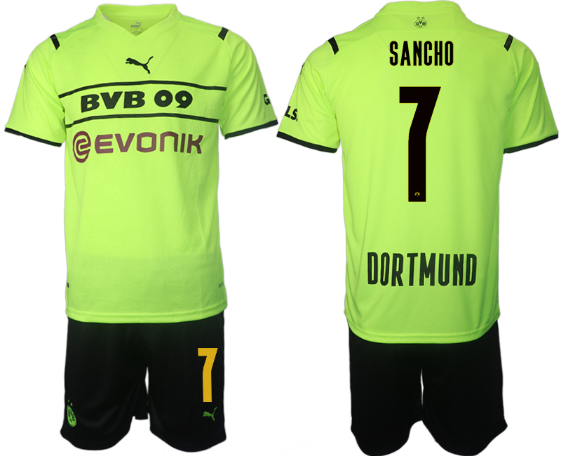 Men 2021-2022 Club Borussia Dortmund Cup green #7 Soccer Jersey